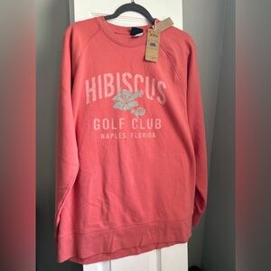 NWT Hibiscus Golf Club Coral Sweatshirt